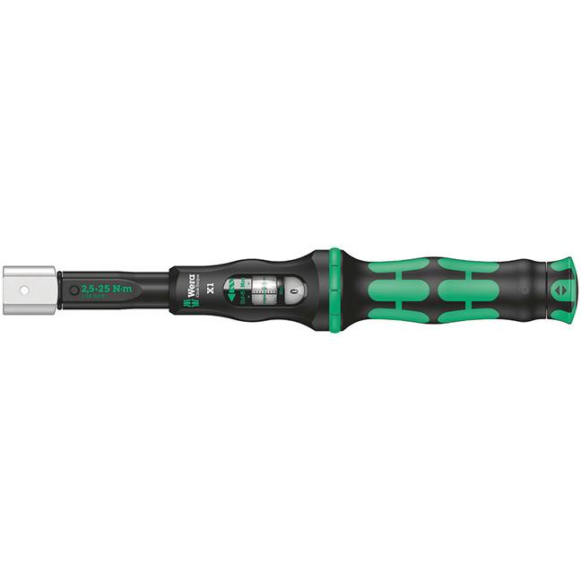 Wera 075651 Click-Torque X 1 Torque Wrench for Insert Tools 2.5 to 25 Nm (1.0 to 18 ft-lbs)