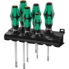 Wera 105650 334/6 Rack Kraftform Slotted and Phillips Screwdriver Set 6-Piece