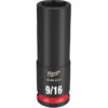 Milwaukee 49-66-6122 SHOCKWAVE™ Impact Duty 3/8" Drive 9/16" Deep 6 Point SAE Socket Milwaukee 49-66-6122 SHOCKWAVE™ Impact Duty 3/8" Drive 9/16" Deep 6 Point SAE Socket