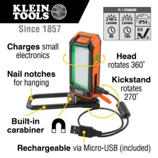 Klein 56403 Rechargeable Personal LED Worklight 460 Lumens (1)