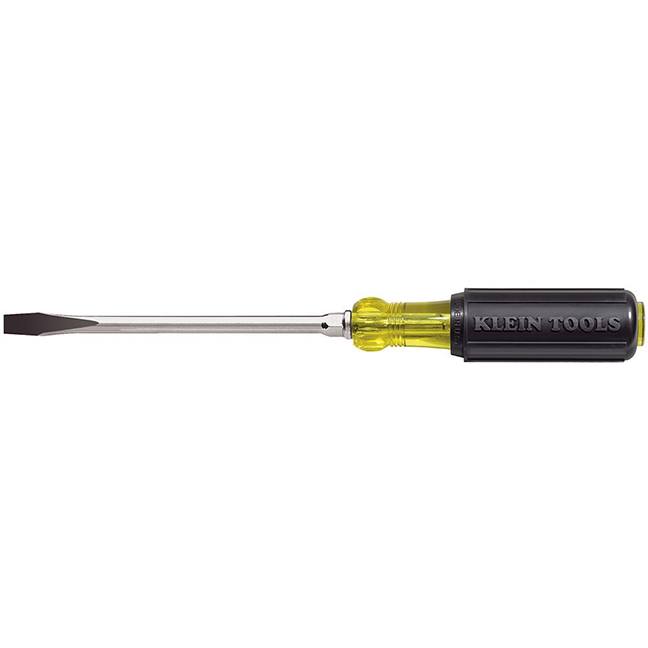 Klein 602-6 5/16" Keystone Tip Heavy Duty Screwdriver with Hex Bolster and 6" Round Shank