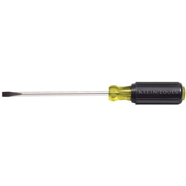 Klein 605-8 1/4" Cabinet Tip Heavy Duty Screwdriver with Comfort-Grip and 8" Shank