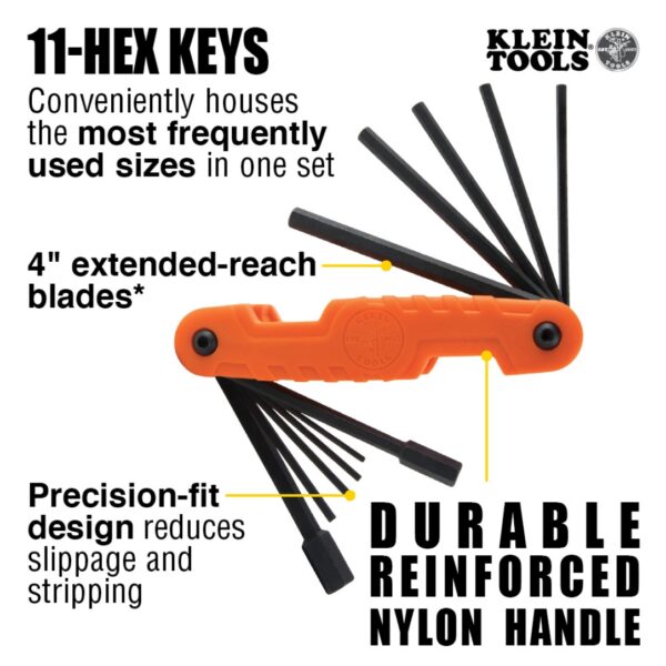 Klein 70550 Pro Folding Hex Key Set 11-Piece (2) Klein 70550 Pro Folding Hex Key Set 11-Piece