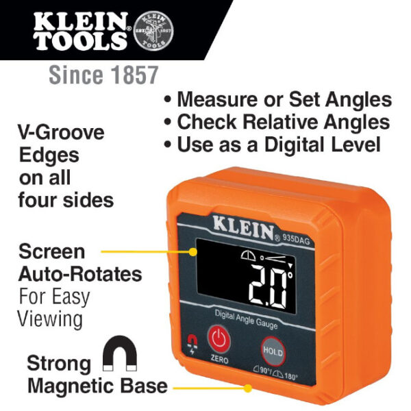 Klein 935DAG Digital Angle Gauge and Level2 Klein 935DAG Digital Angle Gauge and Level