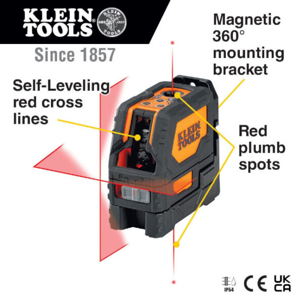 Klein 93LCLS Self-Leveling Cross-Line Level with Plumb Spot