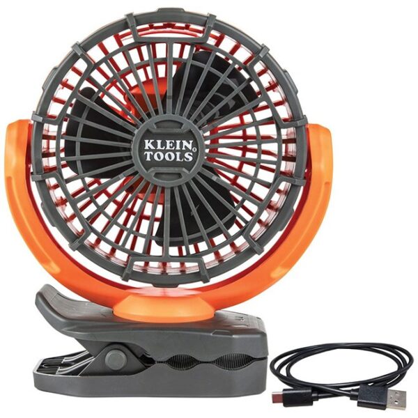 Klein PJSFM1 7.64'' (19.4 cm) Rechargeable Personal Jobsite Fan