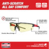 Milwaukee 48-73-2100 Anti-Scratch Safety Glasses-Amber