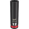Milwaukee 49-66-6154 SHOCKWAVE™ Impact Duty 3/8" Drive 12MM Deep 6 Point Socket Milwaukee 49-66-6154 SHOCKWAVE™ Impact Duty 3/8" Drive 12MM Deep 6 Point Socket