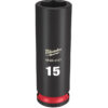 Milwaukee 49-66-6157 SHOCKWAVE™ Impact Duty 3/8" Drive 15MM Deep 6 Point Socket Milwaukee 49-66-6157 SHOCKWAVE™ Impact Duty 3/8" Drive 15MM Deep 6 Point Socket