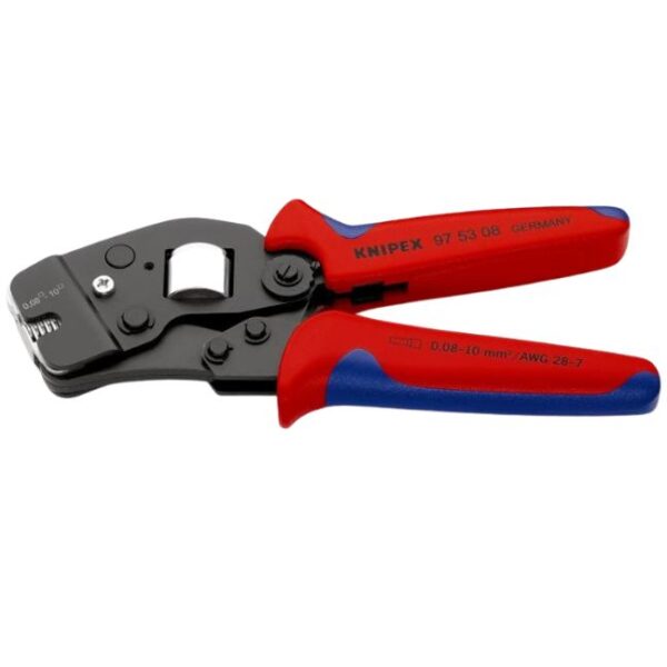 Knipex 975308 7-1/2" (190mm) Self-Adjusting Crimping Pliers for Wire Ferrules with Front Loading