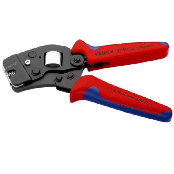 Knipex 975308 7-1/2" (190mm) Self-Adjusting Crimping Pliers for Wire Ferrules with Front Loading