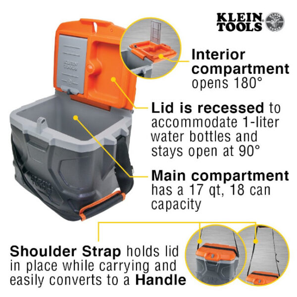 Klein 55600 Tradesman Pro™ 17 Quart Tough Box Cooler