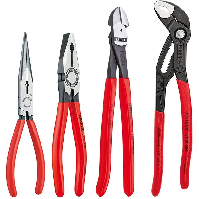Knipex 9K008094US 4-Piece Cobra Combo Cutter and Needle Nose Pliers Set