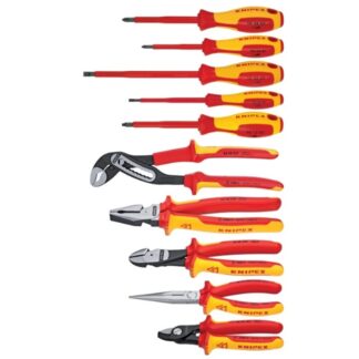 Knipex 9K989830US VDE 1000V Insulated Electricians Pliers and Screwdriver Set 10-Piece