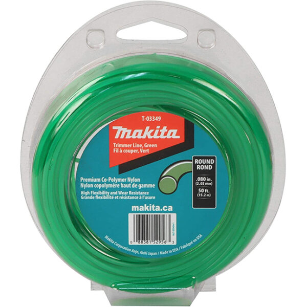 Makita T-03349 Round Trimmer Line 50' Makita T-03349 Round Trimmer Line 0.080" x 50ft Loop - Green