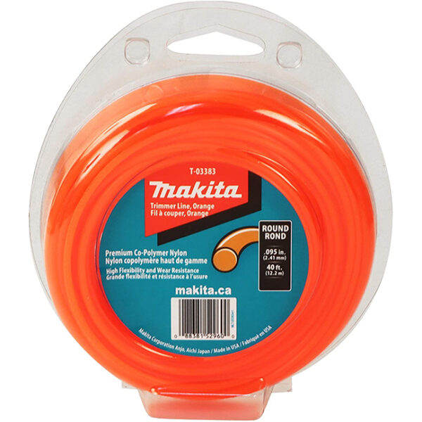 Makita T-03383 Round Trimmer Line 50' Makita T-03383 Round Trimmer Line 0.095" x 40ft Loop - Orange