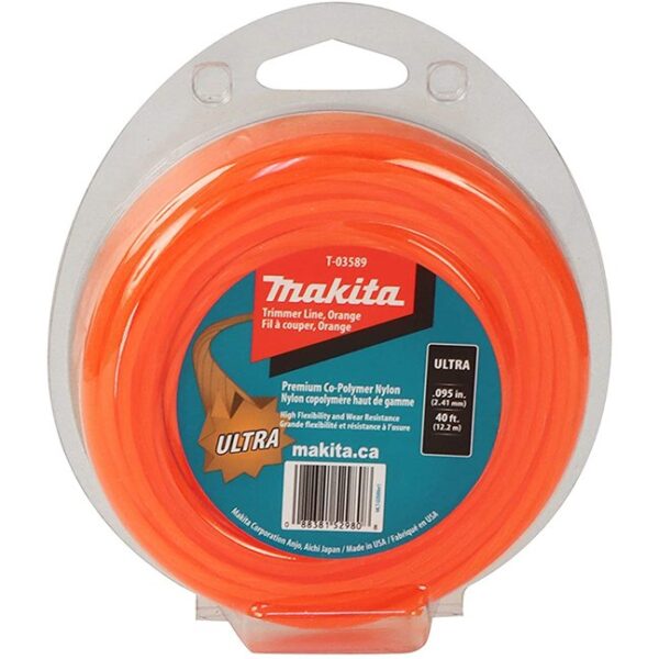 Makita T-03589 Ultra Trimmer Line 40' Makita T-03589 Ultra Trimmer Line 0.095" x 40ft Loop - Orange