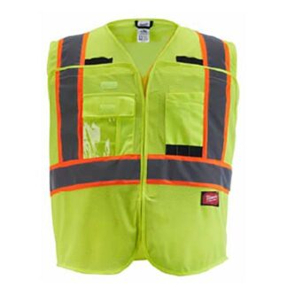 Milwaukee Class 2 Breakaway High Visibility Yellow Mesh Safety Vest