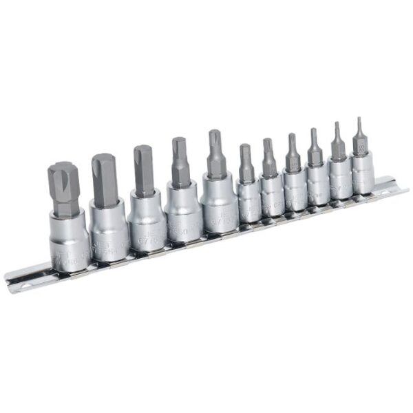 Jet 601809 JHBS-11M HEXTRACTOR 1/4″ and 3/8″ Metric Hex Bit Socket Set 11-Piece
