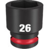 Milwaukee 49-66-6258 SHOCKWAVE™ Impact Duty 1/2" Drive 26MM Standard 6 Point Socket Milwaukee 49-66-6258 SHOCKWAVE™ Impact Duty 1/2" Drive 26MM Standard 6 Point Socket