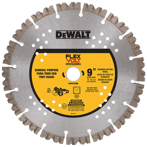DeWalt DWAFV8900 FLEXVOLT Diamond Cutting Wheel 9"