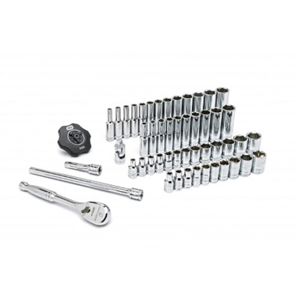 GearWrench 80300P 1/4" Drive 120XP SAE/Metric 6 Point Standard and Deep Socket Mechanics Tool Set 51-Piece
