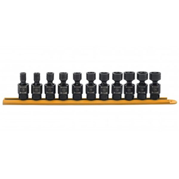 GearWrench 84975 3/8" Drive 6 Point Standard X-Core Pinless Universal Impact Metric Socket Set 11-Piece