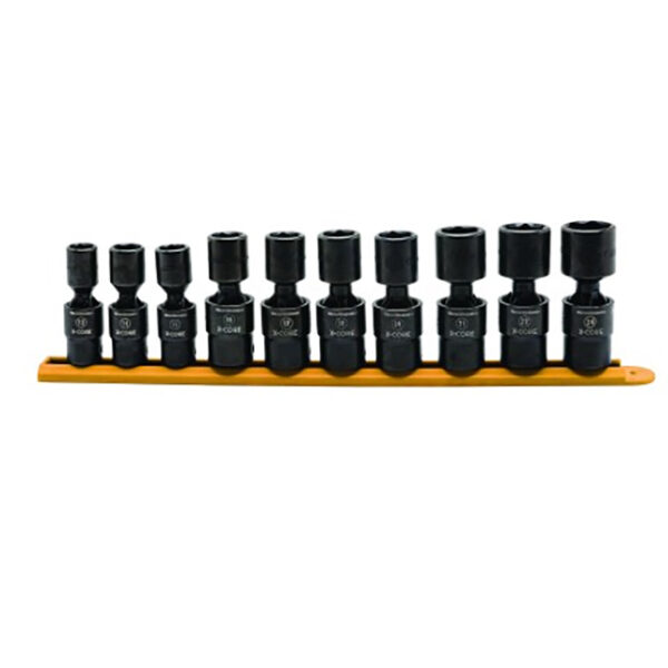 GearWrench 84979 1/2" Drive 6 Point Standard X-Core Pinless Universal Impact Metric Socket Set 10-Piece