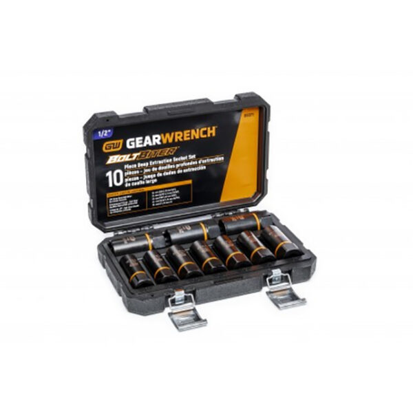 GearWrench 86071 1/2" Drive Bolt Biter™ Deep Extraction Socket Set 10-Piece