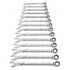 GearWrench 86426 120XP Universal Spline XL Ratcheting Combination Metric Wrench Set 14-Piece