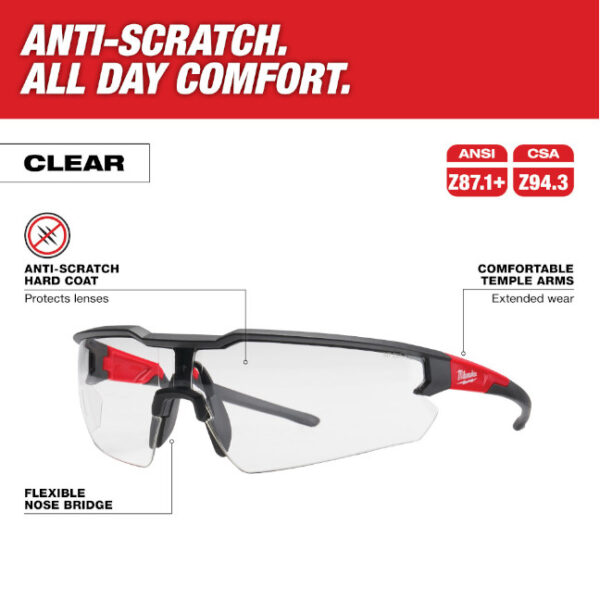 Milwaukee 48-73-2010 Anti-Scratch Safety Glasses-Clear2 Milwaukee 48-73-2010 Anti-Scratch Safety Glasses-Clear