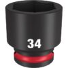 Milwaukee 49-66-6266 SHOCKWAVE Impact Duty 1/2" Drive 34MM Standard Metric 6-Point Socket Milwaukee 49-66-6266 SHOCKWAVE Impact Duty 1/2" Drive 34MM Standard Metric 6-Point Socket