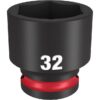 Milwaukee 49-66-6264 SHOCKWAVE Impact Duty 1/2" Drive 32MM Standard Metric 6-Point Socket