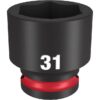 Milwaukee 49-66-6263 SHOCKWAVE Impact Duty 1/2" Drive 31MM Standard Metric 6-Point Socket
