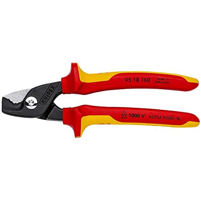 Knipex 9518160 6-1/4" (160mm) Insulated Grip StepCut Cable Shears