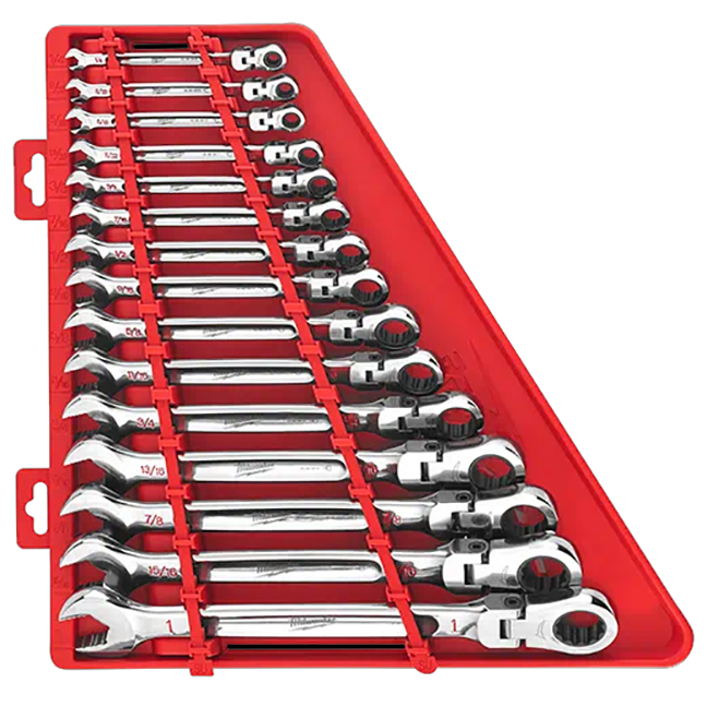 Milwaukee 48-22-9413 15pc Flex Head Ratcheting Combination Wrench Set - SAE