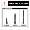 Milwaukee 49-66-6715 SHOCKWAVE IMPACT DUTY 1/2" Drive Extension Set 3-Piece