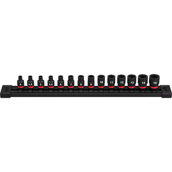 Milwaukee 49-66-7002 Milwaukee 49-66-7002 14PC SHOCKWAVE Impact Duty 1/4" Drive Metric Standard Length 6-Point Socket Set