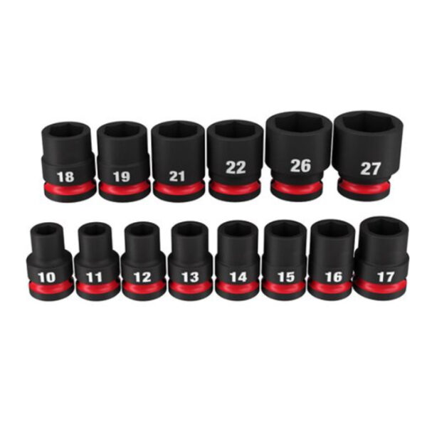 Milwaukee 49-66-7013 14-Piece SHOCKWAVE Impact Duty 1/2" Drive Metric Standard 6 Point Socket Set