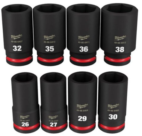 Milwaukee 49-66-7020 8-Piece SHOCKWAVE Impact Duty 3/4" Drive Metric Deep 6-Point Socket Set