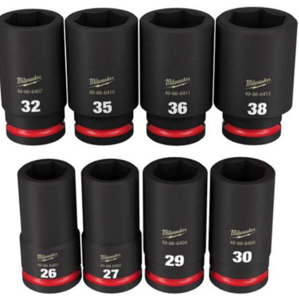 Milwaukee 49-66-7020 8-Piece SHOCKWAVE Impact Duty 3/4" Drive Metric Deep 6-Point Socket Set