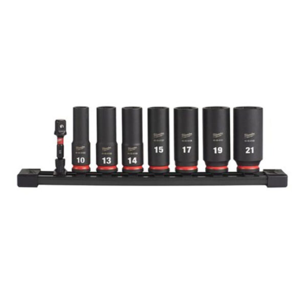 Milwaukee 49-66-7021 Milwaukee 49-66-7021 8-Piece SHOCKWAVE Impact Duty 3/8"Drive Metric Deep 6-Point Socket Set