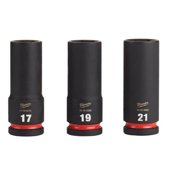 Milwaukee 49-66-7025 3-Piece SHOCKWAVE Impact Duty 1/2" Drive Metric Deep 6-Point Socket Set