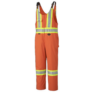 7 Reinforced Pockets 38 Pioneer V2030110-38 High Visibility Work Overall 2-Way Zipper Orange