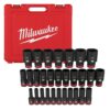 Milwaukee 49-66-7015 SHOCKWAVE IMPACT DUTY 1/2" Drive 6-Point Metric Deep Socket Set 29-Piece