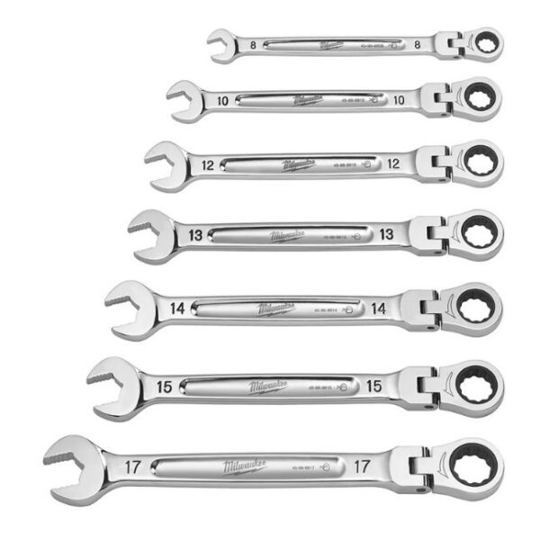 Milwaukee 48-22-9529 Metric Flex Head Ratcheting Combination Wrench Set 7-Piece Milwaukee 48-22-9529 Metric Flex Head Ratcheting Combination Wrench Set 7-Piece
