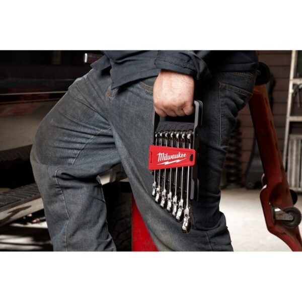 Milwaukee 48-22-9529 Metric Flex Head Ratcheting Combination Wrench Set 7-Piece