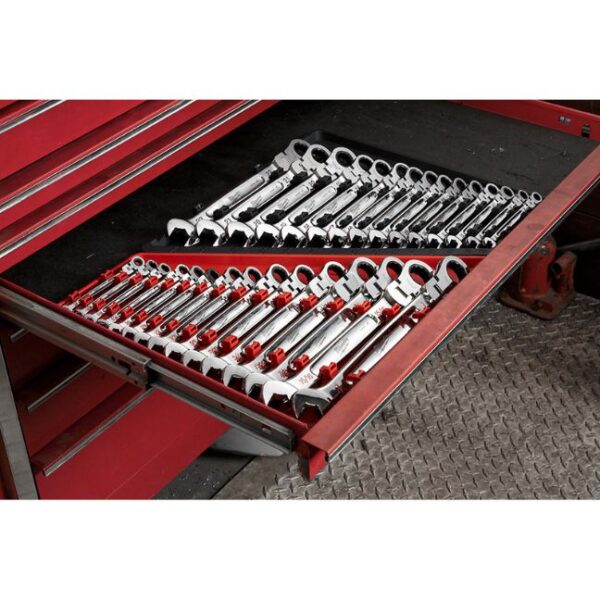 Milwaukee 48-22-9513 Flex Head Ratcheting Combination Metric Wrench Set 15-Piece
