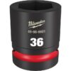 Milwaukee 49-66-6601 SHOCKWAVE Impact Duty 1" Drive 36MM Standard Metric 6-Point Socket Milwaukee 49-66-6601 SHOCKWAVE Impact Duty 1" Drive 36MM Standard Metric 6-Point Socket