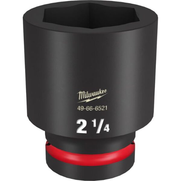 Milwaukee 49-66-6521 SHOCKWAVE Impact Duty 1" Drive 2-1/4" Standard SAE 6-Point Socket Milwaukee 49-66-6521 SHOCKWAVE Impact Duty 1" Drive 2-1/4" Standard SAE 6-Point Socket